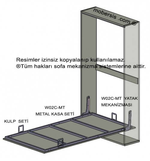 M Tipi Tek kişilik Dikey Mekanizma Metal Kasa Uyumlu
