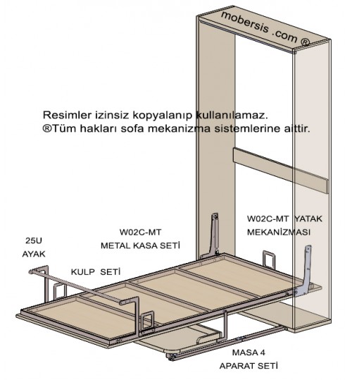 M Tipi Tek kişilik Dikey Masalı