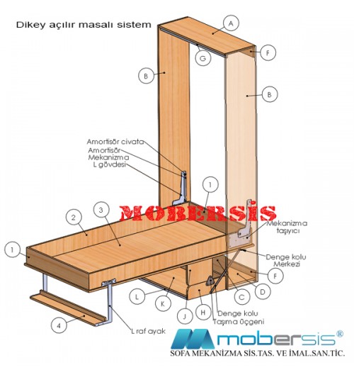 Tek kişilik dikey masalı Model tasarımı