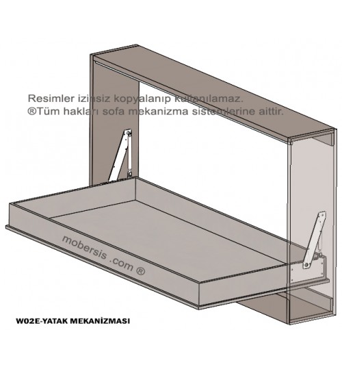 Tek kişilik yatay açılır yatak mekanizması 