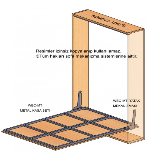 Çift Kişilik Yatak Mekanizması Metal Kasa Uyumlu 